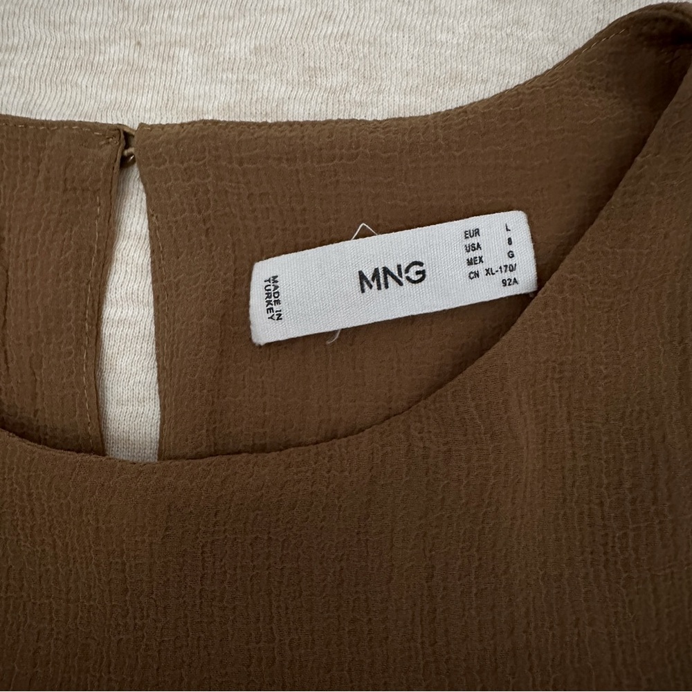Mango Women’s Brown Polyester Loose Fit Long Sleeve Dress Size 8 - Picture 3 of 11